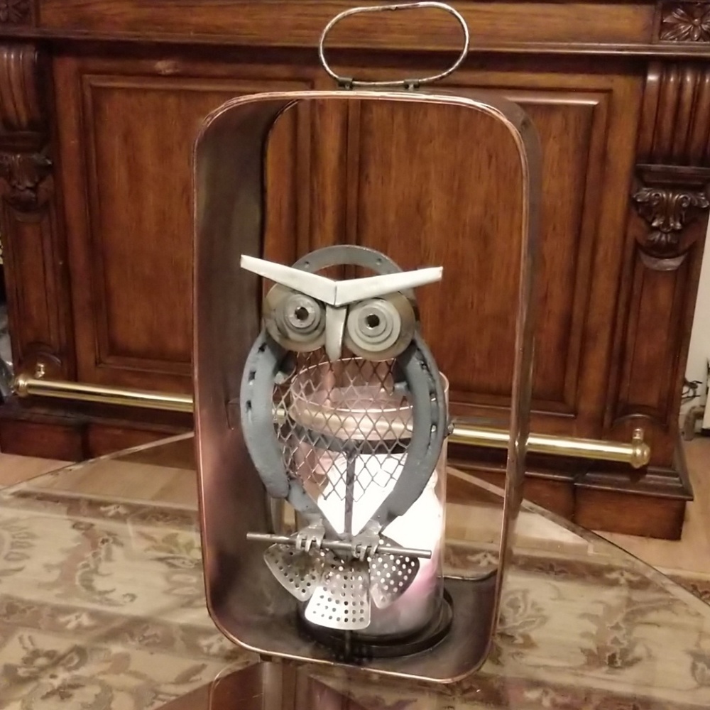 Handcrafted horseshoe art owl one of one!